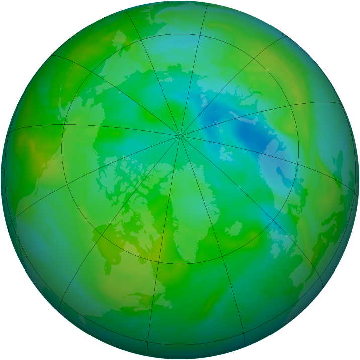 Arctic ozone map for 08 August 2006